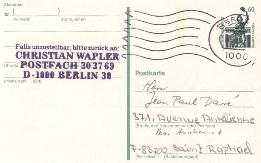 Allemagne, Entier-Postal, 1992 - Autres & Non Classés