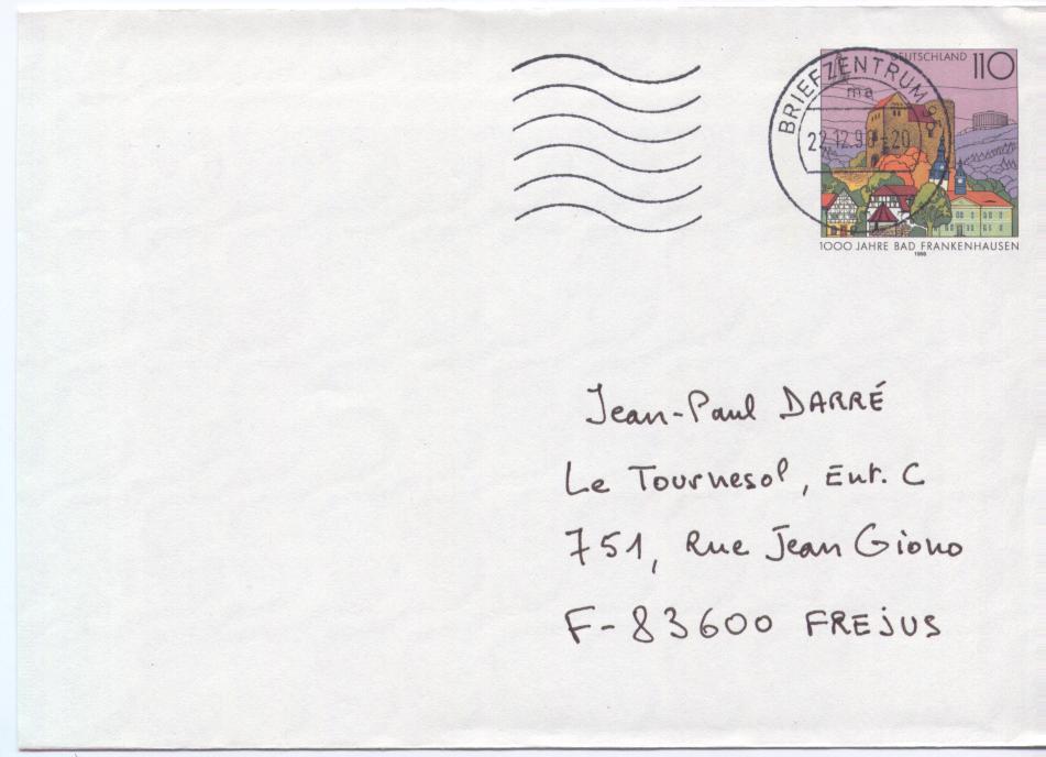 Allemagne, Entier-postal, 1998, Sur Enveloppe Entière - Other & Unclassified