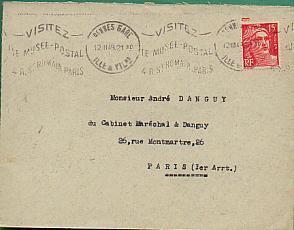 Gandon 813 Seul / Lettre CAD Obl 12-03-49 Très Belle Oblitération Mécanique En Vagues - Cachet Arrière La Guerche De B. - 1945-54 Marianne Of Gandon