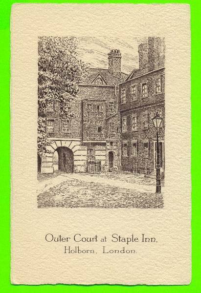 HOLBORN, LONDON - OUTER COURT AT STAPLE INN - CARD TRAVEL IN 1932 - - Autres & Non Classés