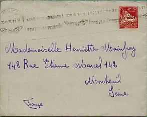 Algérie 79A Seul / Lettre Du 20-II-1935 (envoi D´un Zouave) - Obl Mécanique Algérienne Devant Et Française Derrière - Covers & Documents