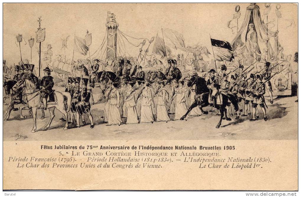 BRUXELLES [Bruxelles ~ Belgique] - Fêtes Jubilaires Du 75ème Anniversaire De L´Indépendance Nationale En 1905 - Fiestas, Celebraciones