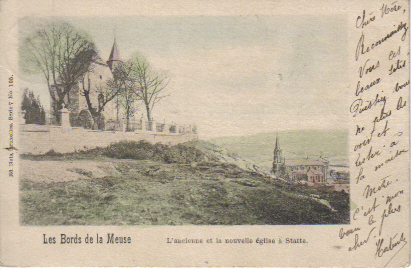 HUY - STATTE  - Les Bords De La Meuse - L´ancienne Et La Nouvelle église à STATTE - Huy