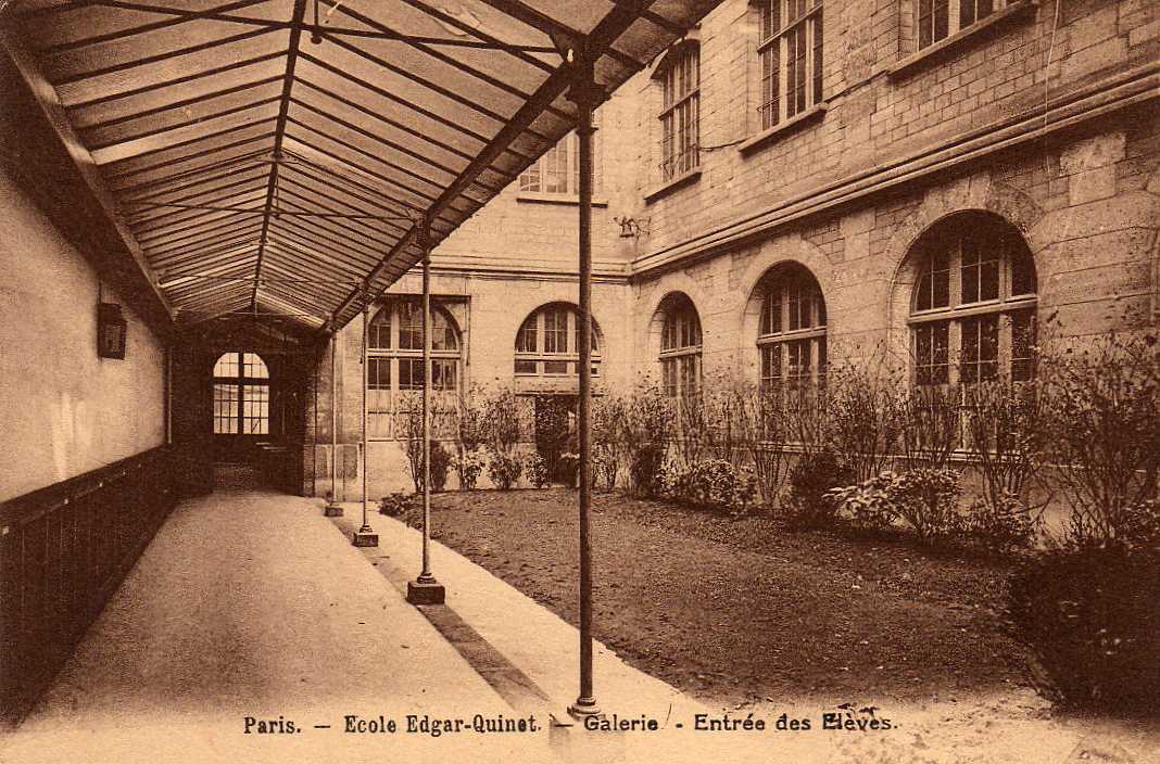 75 PARIS IX Ecole Edgar Quinet, Lycée Professionel, Galerie, Entrée Des élèves 193? - Arrondissement: 09