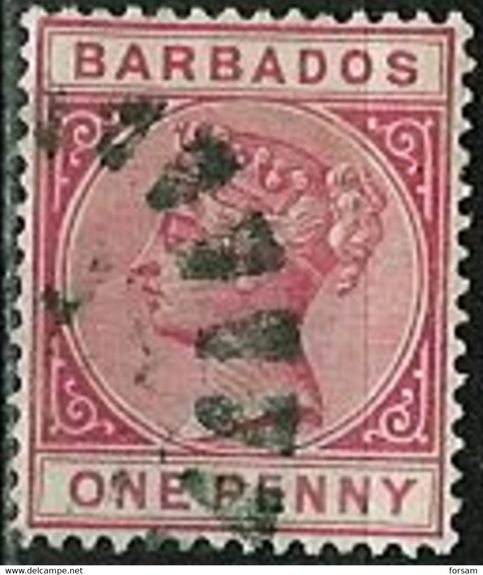 BARBADOS..1882/1886..Michel # 33 B..used. - Barbados (...-1966)