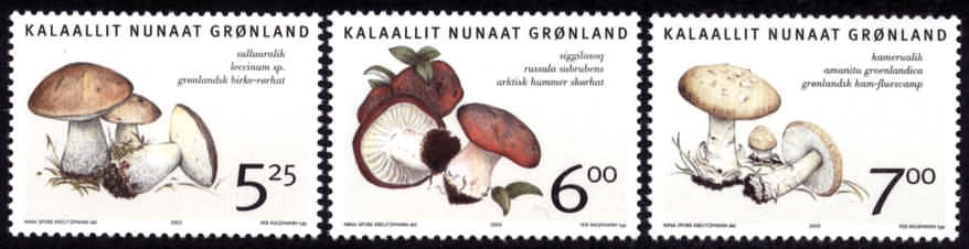 GREENLAND : 17-01-2005  (**) Edible Fungi - Unused Stamps
