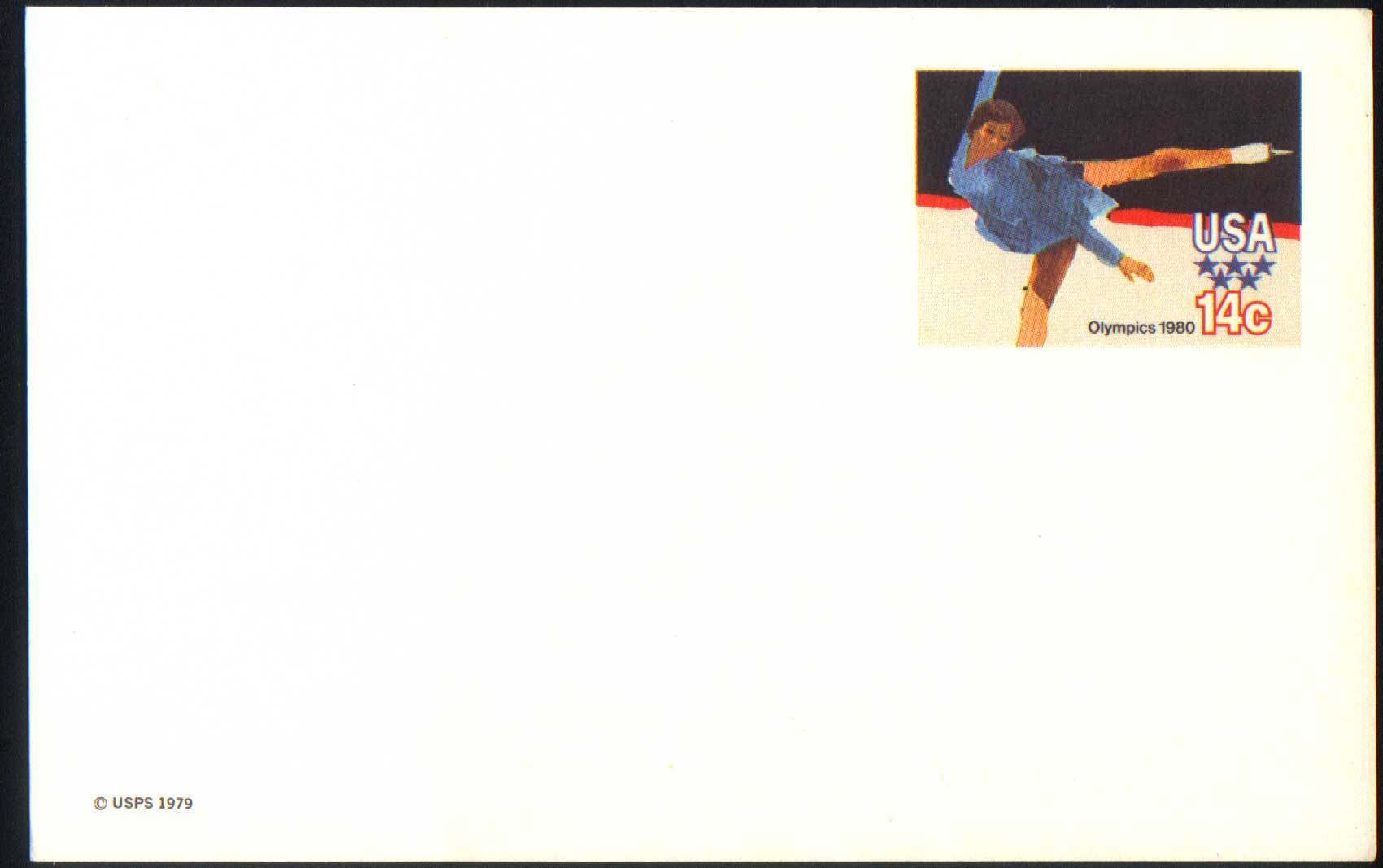 USA . Carte "Entier Postal".  Jeux Olympique D'hiver De 1980. Patin à Glace - Hiver 1980: Lake Placid