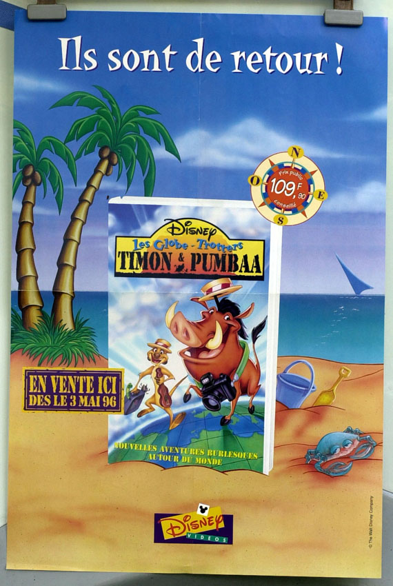 {23838} Affichage Presse Disney Vidéo "Les Globe-trotters Timon & Pumbaa" - Posters