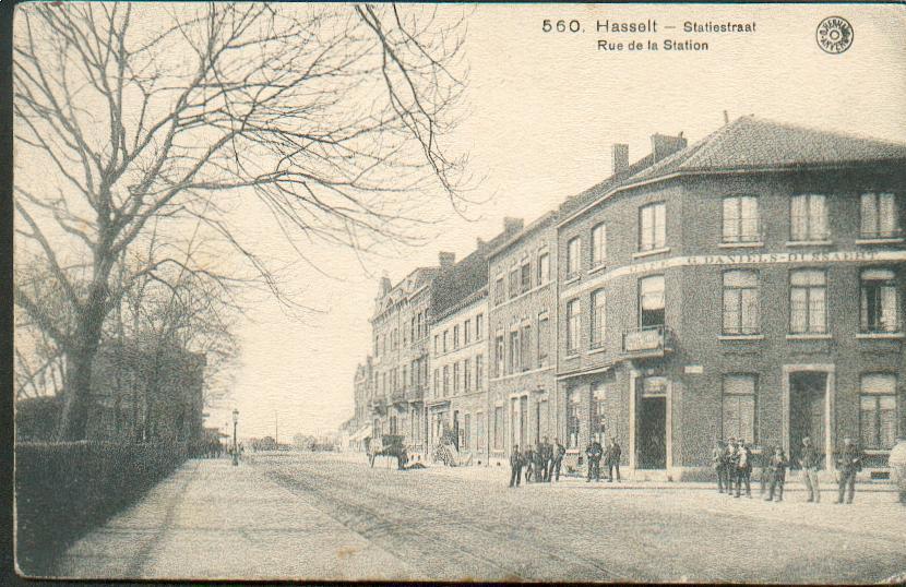 Hasselt: Statiestraat Met Café Daniels-Dusaert - Hasselt