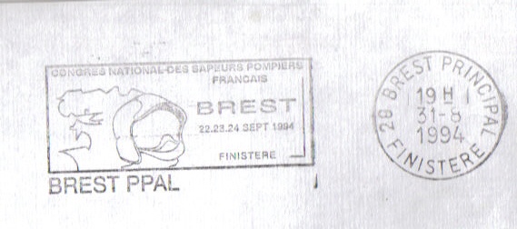 Flamme Congrès Des Sapeurs Pompiers De France 1994 Brest - Secourisme