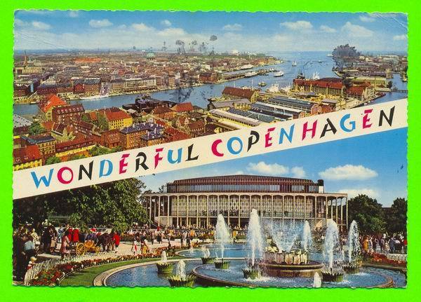 COPENHAGEN,DANEMARK - VUE SUR LA VILLE - CARTE À VOYAGÉE EN 1963 - - Danemark