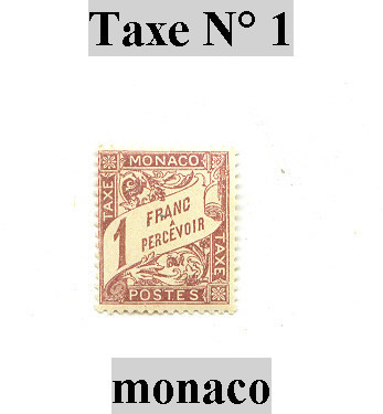 Timbre De Monaco Taxe N°1 - Strafport