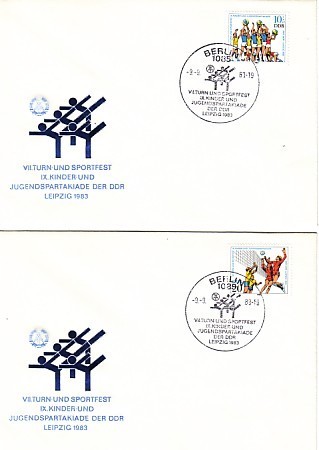 1983  VOLLEY-BALL   2 FDC   DDR  (Germany ) - Volleyball