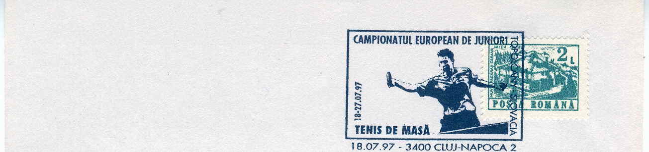 TENNIS DE TABLE OBLITERATION TEMPORAIRE ROUMANIE 1997 CHAMPIONNATS DU MONDE JUNIOR - Tischtennis