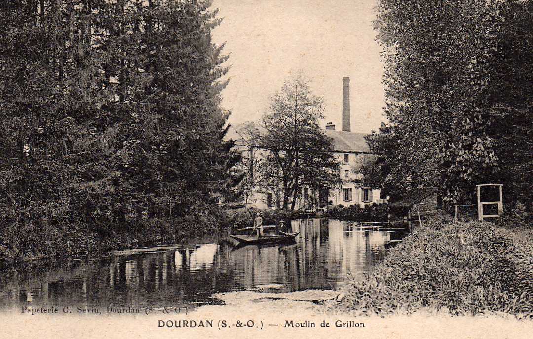 91 DOURDAN Moulin De Grillon, Animée, Barque, Ed Sevin, 191? - Dourdan