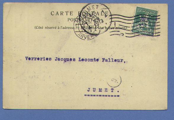 110 Op Kaart Met Firma-perforatie (Perfin / Perfore) "R & C" Van Ruys & Co. Te ANVERS - 1909-34