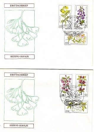 DDR-1981 ( Germany  ) FLOWERS - MEDICINAL PLANT  6v - 2 FDC - Geneeskrachtige Planten