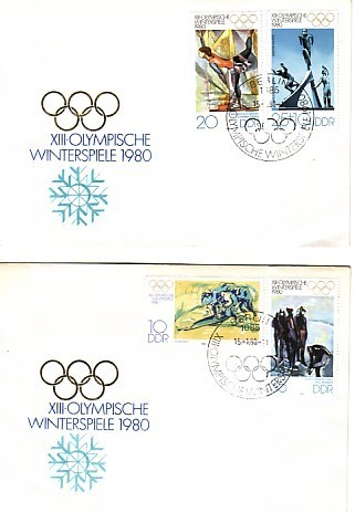 DDR-1980 ( Germany  ) OLYMPIC Games - Lake Placid  4v.-  2 FDC - Hiver 1980: Lake Placid