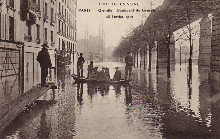 75 PARIS "Crue De La Seine" Jolie Cpa Animée Du Boulevard De Grenelle, 28 Janvier 1910 - Floods