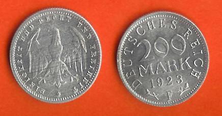 DEUTCHES REICH 1923-F Coin 200 Mark Aluminium C117 - 200 & 500 Mark