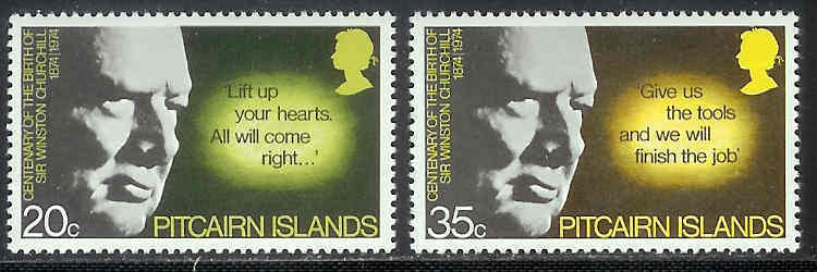 PITCAIRN 1974 MNH Stamp(s) Winston Churchill 144-145 #4731 - Sir Winston Churchill