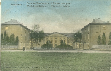 Ruysselede : Weldadigheidschool - Voorname Ingang , Verzonden 1908 - Ruiselede