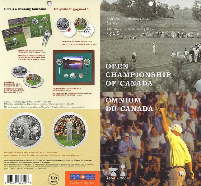 Canada : Carnet Plaquette (8 Timbres) Championat Open De Golf Du Canada. Superbe ! - Golf