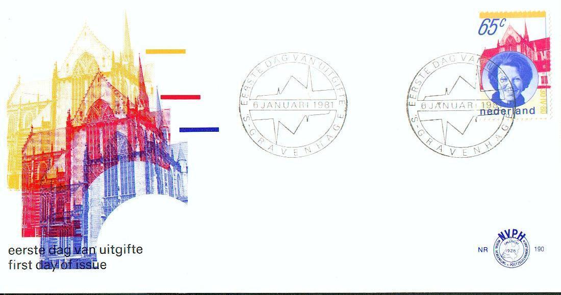 8,0190 NVPH FDC PTT Post E 190 1215    Dynastie Royal Couronne  Enveloppe 1er Jour FDC PB 6-1-1981 Inhuldiging  Tirage O - Colecciones Completas