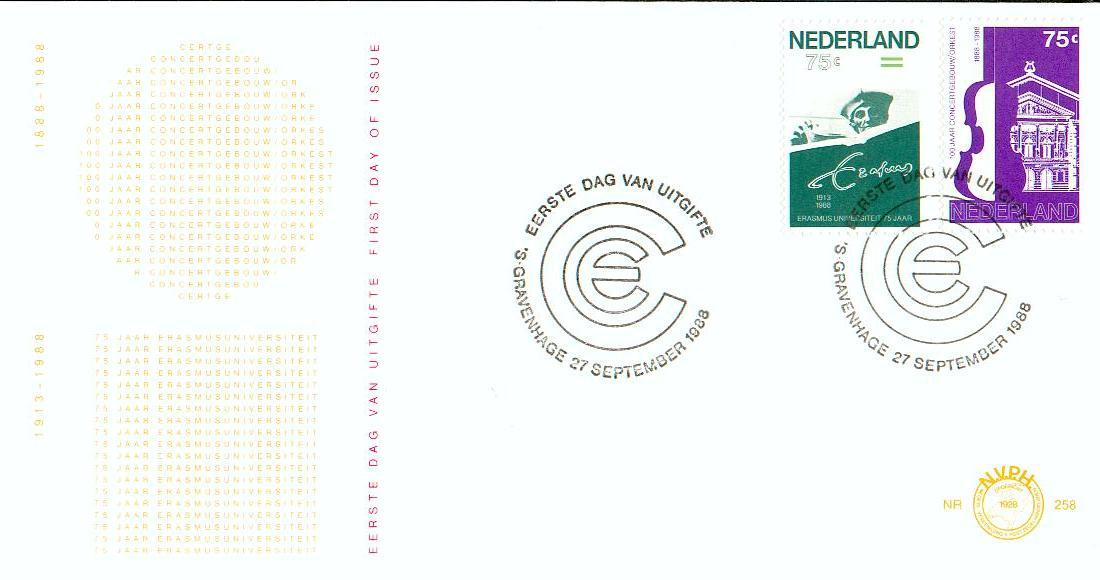 30258 - Nvph Fdc 258 De 1988 - Holland - Nederland - Collections