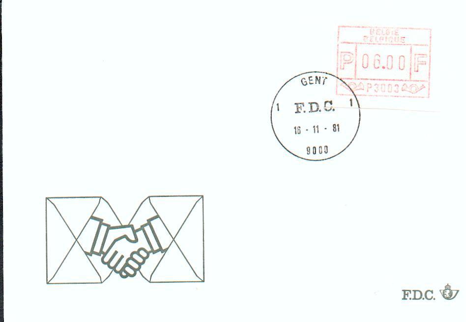 30000 - Fdc Va 3 - 6F Gent 1 - Vignette Atm P3003 -  16-11-1981 - Autres & Non Classés