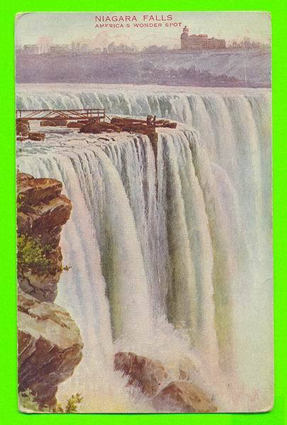 NIAGARA FALLS - AMERICA´S WONDER SPOT -CARD TRAVEL IN 1909 - - Niagarafälle