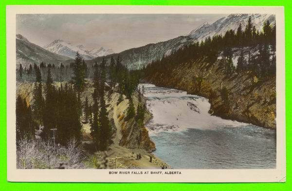 BANFF ALBERTA - BOW RIVER FALLS - HAND COLOURED - THE CAMERA PRODUCTS CO - - Banff