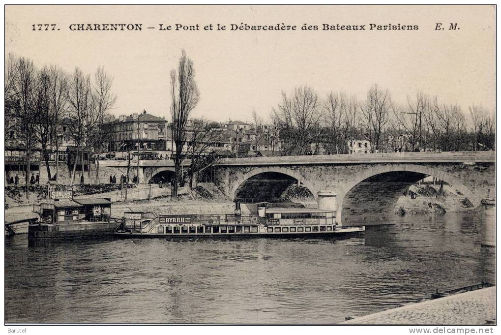 CHARENTON - Le Pont Et Le Débarcadère Des Bateaux Parisiens - Charenton Le Pont