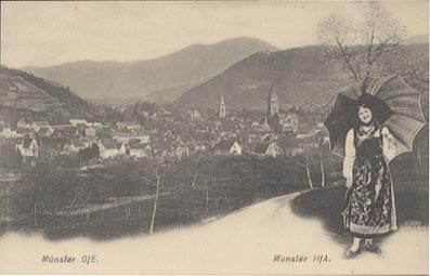 68 Munster Costume Et Vue Générale Belle Petite Carte - Munster