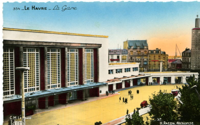 LE HAVRE  -  La Gare     (carte Colorisée Devant Dater Des Années 1920/1930) - Station