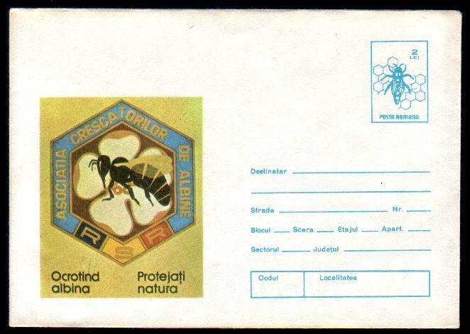 Romania 1986 Stationery,cover, Apiculture - Bee Keeping Meter. - Api