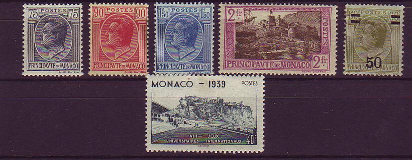 Lot N° 103   Timbres Monaco N° 90,94,99,100,105,195 Charniére** - Autres & Non Classés