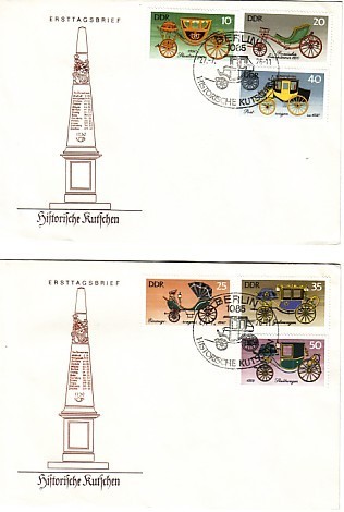 DDR  1976  (Germany) Carriages   6v - FDC - Diligences