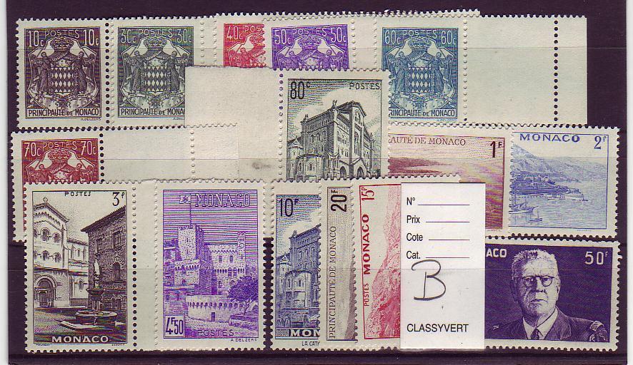 Lot B Timbres De MONACO N°249/264a Neufs***SAUF N°260, Et 264a, 80% De Bdf Côte 6,50 - Other & Unclassified