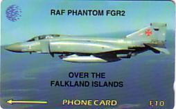 FALKLANDS ISLANDS AVION CHASSE RAF PHANTOM FGR2 10£ SUPERBE - Falklandeilanden