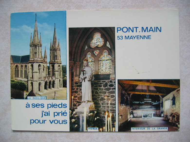 Pontmain : La Basilique, La Vierge, Interieur De La Grange - Pontmain