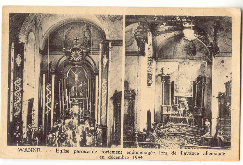 3948 - WANNE - Eglise Paroissiale - Décembre 1944 - Trois-Ponts