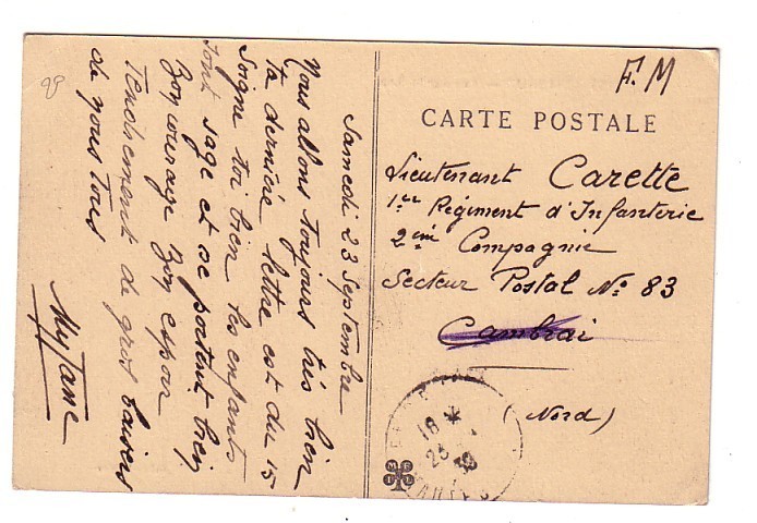 VERITABLE CARTE POSTALE EN FRANCHISE MILITAIRE POUR UN LIEUTENANT DE CAMBRAI CARTE D' EMBRUN VUE DESSOUS LE ROC DE 1939 - Embrun