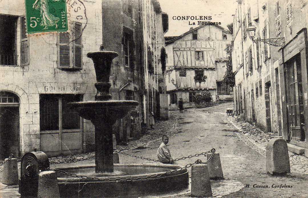 16 CONFOLENS La Fontorse, Fontaine Animée, Ed Cassan, 1910 - Confolens