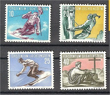 LIECHTENSTEIN SPORTS 1955 NEVER HINGED SET - Neufs