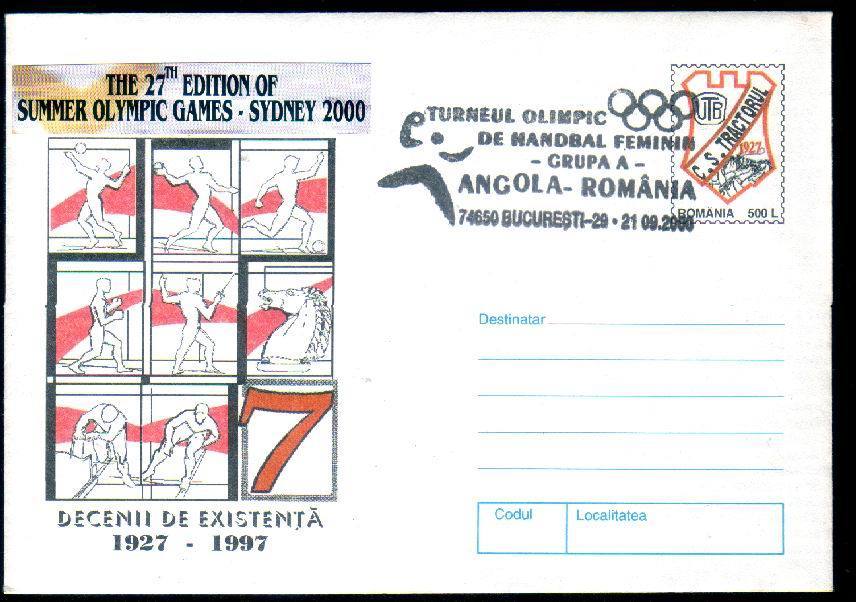 Romania Stationery With Summer Olympic Games 2000 - Estate 2000: Sydney