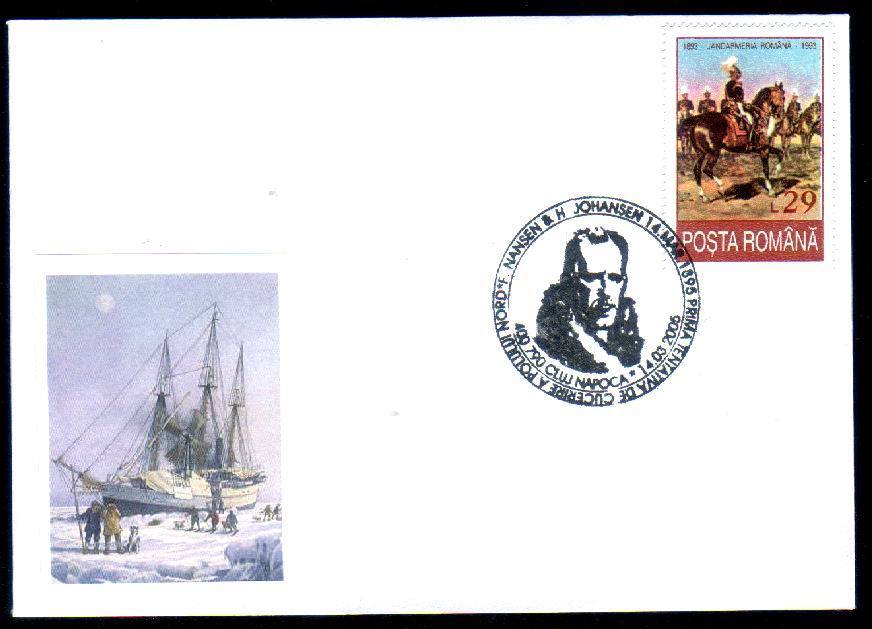 Romania Cover With Expedition Polaire Nansen & H.Johansen. - Autres & Non Classés