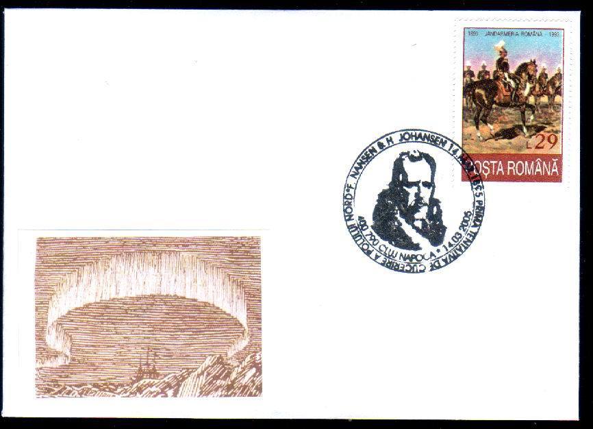 Romania Cover With Expedition Polaire Nansen & H.Johansen. - Otros & Sin Clasificación