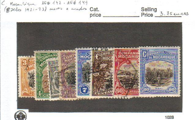 MOZAMBIQUE COMPANY AF # 142 - AF # 149 (1921/23) - Mozambique