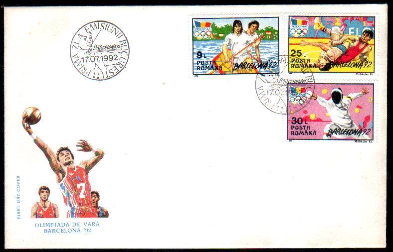 Romania  FDC,1992 With Rowing,Ivan Patzaikin,Olympic Games Barcelona . - Summer 1992: Barcelona